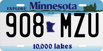 MN license plate 908MZU