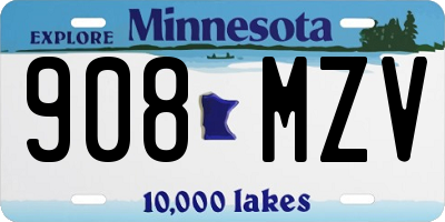 MN license plate 908MZV