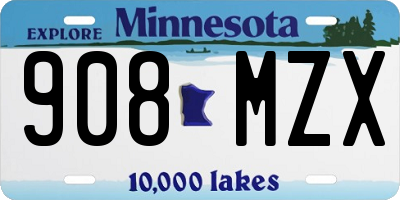 MN license plate 908MZX