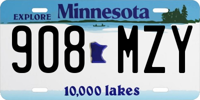 MN license plate 908MZY