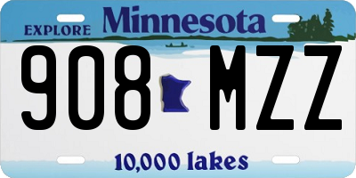 MN license plate 908MZZ
