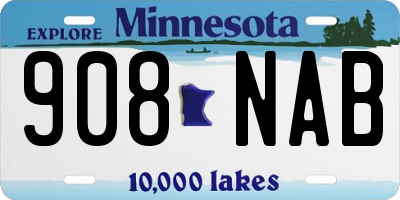 MN license plate 908NAB