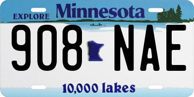 MN license plate 908NAE