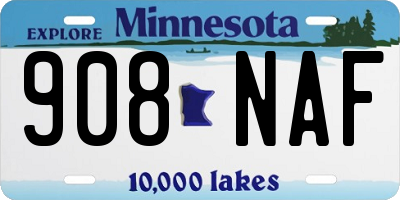 MN license plate 908NAF
