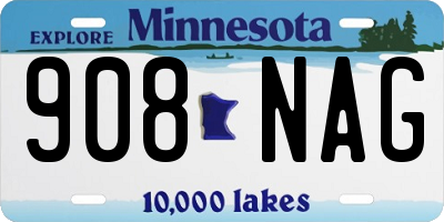 MN license plate 908NAG