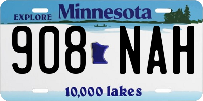 MN license plate 908NAH