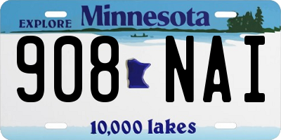 MN license plate 908NAI