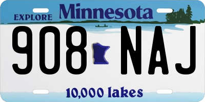 MN license plate 908NAJ