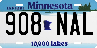 MN license plate 908NAL