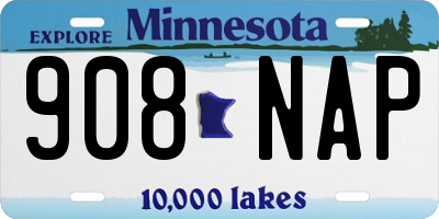 MN license plate 908NAP