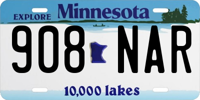 MN license plate 908NAR