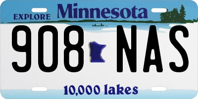 MN license plate 908NAS