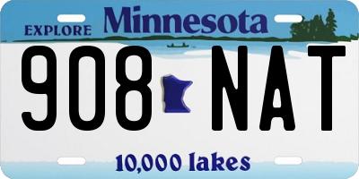 MN license plate 908NAT
