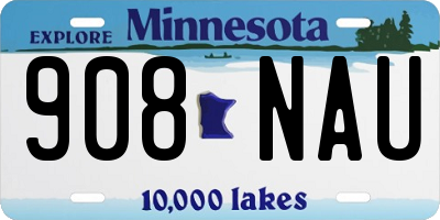 MN license plate 908NAU