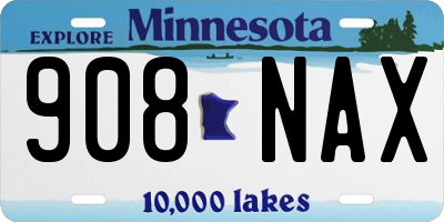 MN license plate 908NAX