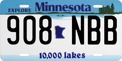 MN license plate 908NBB