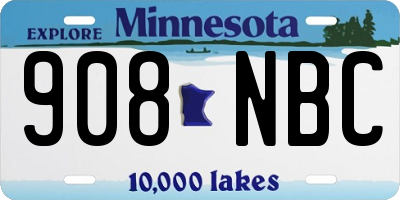MN license plate 908NBC