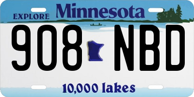 MN license plate 908NBD