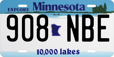 MN license plate 908NBE
