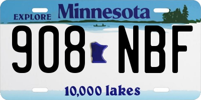 MN license plate 908NBF