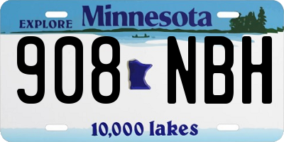 MN license plate 908NBH