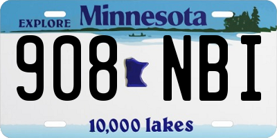 MN license plate 908NBI
