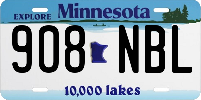 MN license plate 908NBL