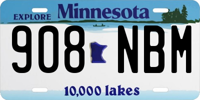 MN license plate 908NBM