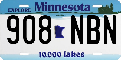 MN license plate 908NBN