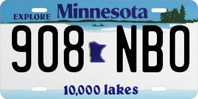 MN license plate 908NBO