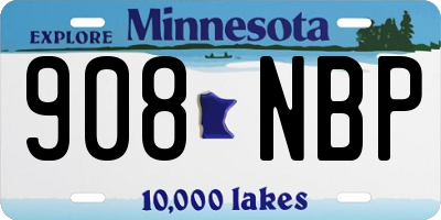 MN license plate 908NBP