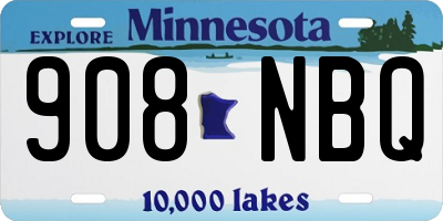 MN license plate 908NBQ