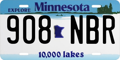 MN license plate 908NBR