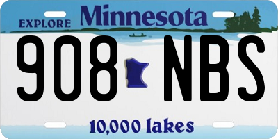 MN license plate 908NBS