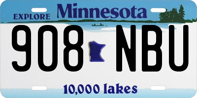 MN license plate 908NBU
