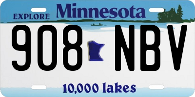 MN license plate 908NBV