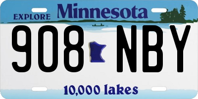 MN license plate 908NBY