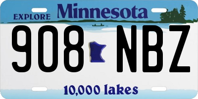 MN license plate 908NBZ