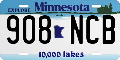 MN license plate 908NCB