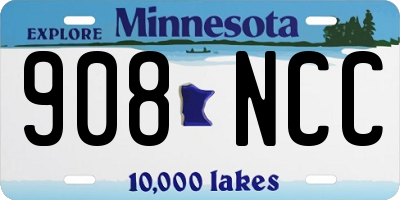 MN license plate 908NCC