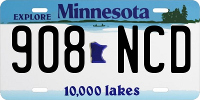 MN license plate 908NCD