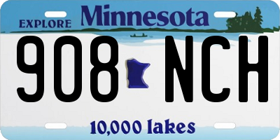 MN license plate 908NCH