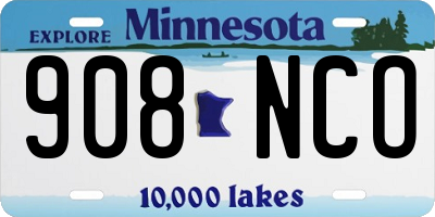 MN license plate 908NCO