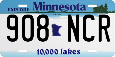 MN license plate 908NCR