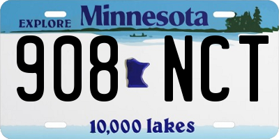 MN license plate 908NCT