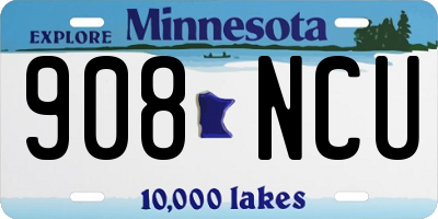 MN license plate 908NCU