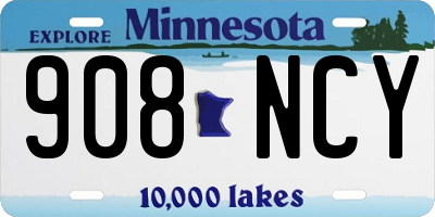 MN license plate 908NCY