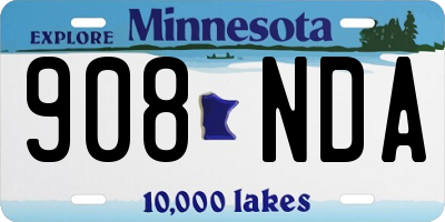 MN license plate 908NDA