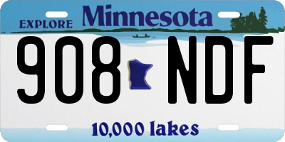 MN license plate 908NDF