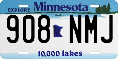MN license plate 908NMJ